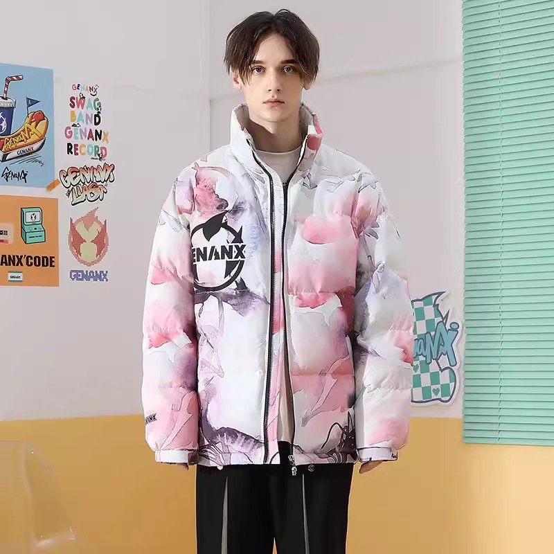 GENANX闪电潮牌冬季2025新款白鸭绒保暖情侣羽绒服外套男百搭宽松
