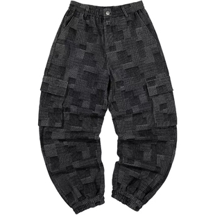 GENANX闪电潮牌新款牛仔裤秋冬季男款阔腿宽松直筒垂感痞帅风裤子