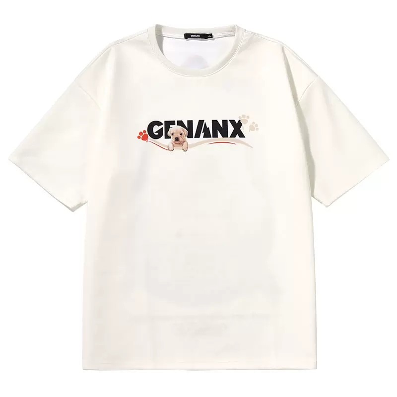 【2023夏季新款】genanx闪电潮牌t恤基础款logo设计情侣宽松短袖