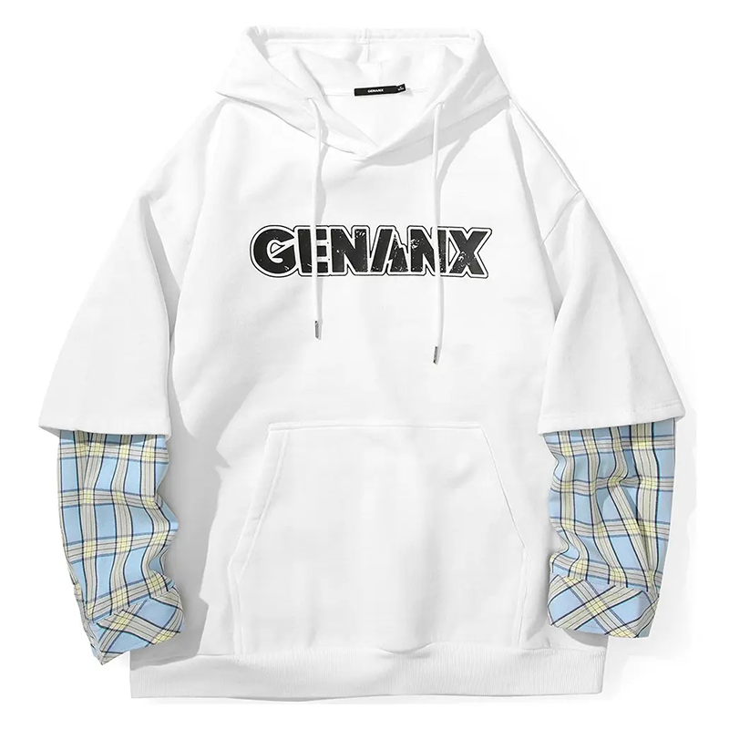 GENANX闪电潮牌假两件卫衣