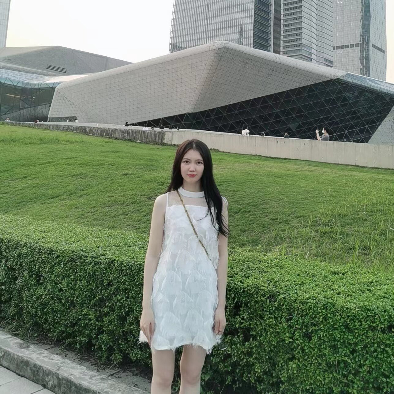 很仙女的羽毛蕾丝网纱雪纺连衣裙女2024夏季无袖背心网红款小裙子