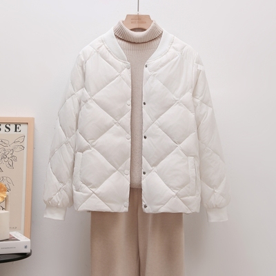 棒球领轻薄羽绒服女短款外套