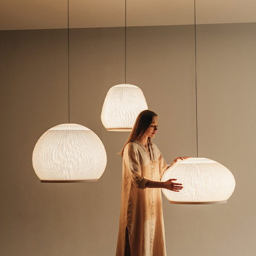 西班牙Vibia Knit餐厅吊灯现代简约设计师侘寂中古风茶室编织灯具