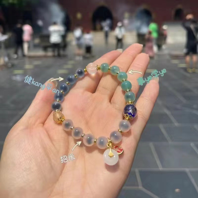 新年冬季爆款半糖糖心手串三色拼