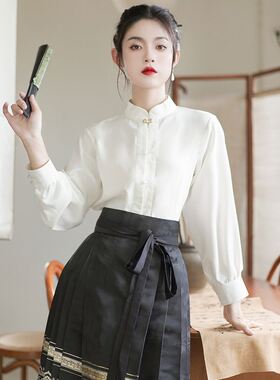 新中式汉服对襟立领衬衣1143