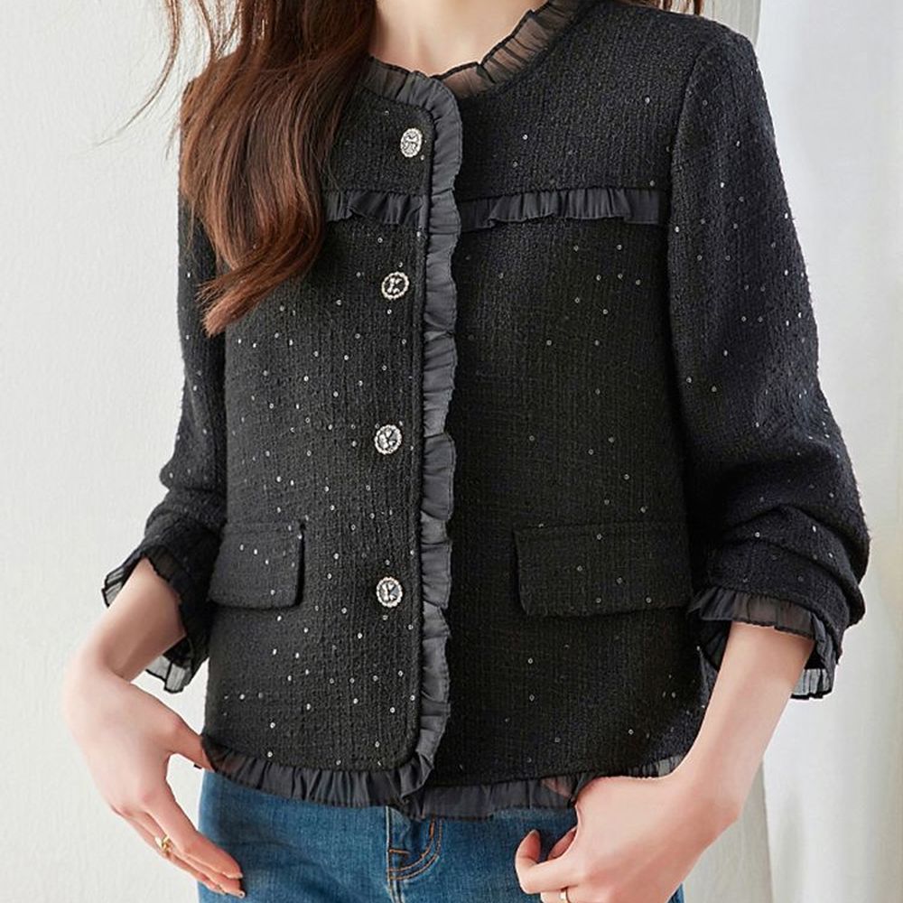 高端时尚小香风短外套2001