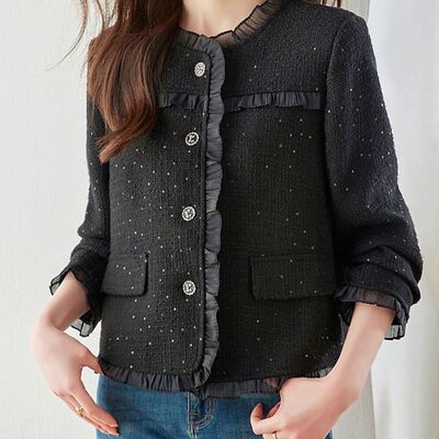 高端时尚小香风短外套2001