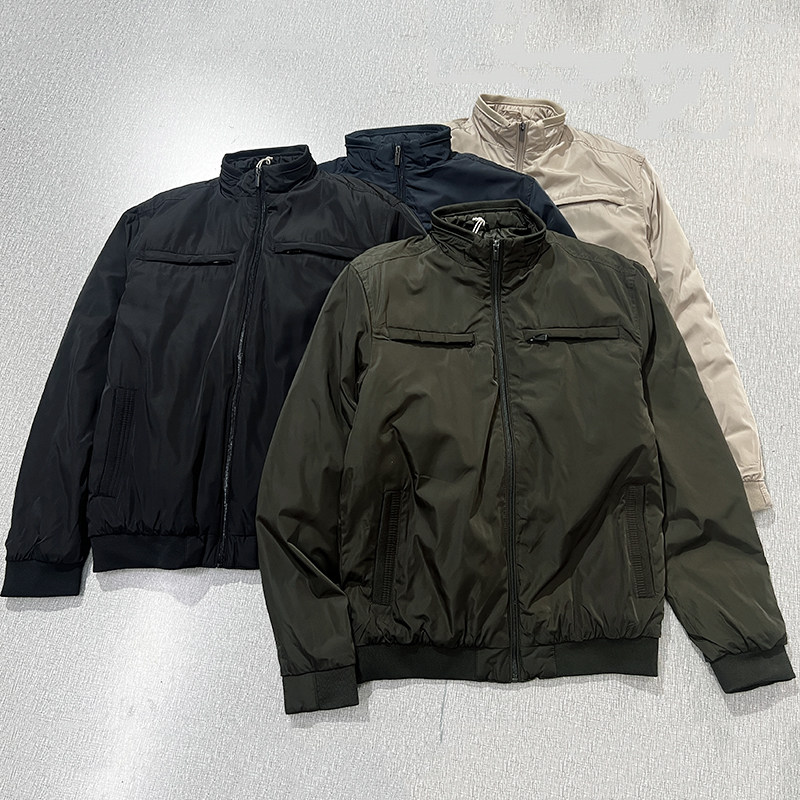 秋冬季工装夹克版型立领宽松休闲胖大码中年保暖棉服外套