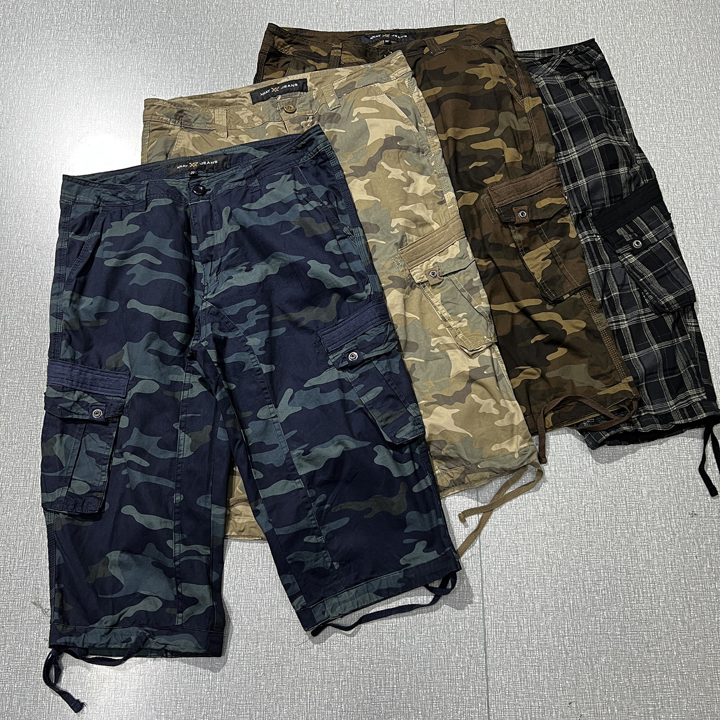 夏迷彩纯棉工装多口袋七分裤中裤图片
