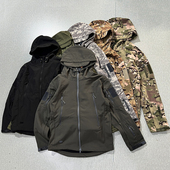 软壳外套 户外防风防水冲锋衣连帽夹克男休闲工装 都市户外 秋冬款