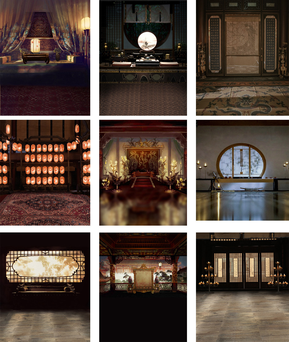 影楼古代房间室内拍照背景布 古风戏曲汉服古装摄影背景宫殿