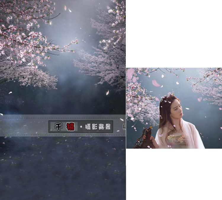 古装拍照主题背景 三生三世十里背景布类