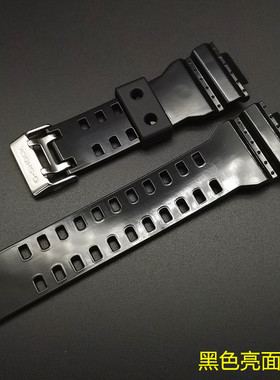 G-SHOCK卡西欧黑色亮面表带配件GA-110HC/100/140/300/8900-1