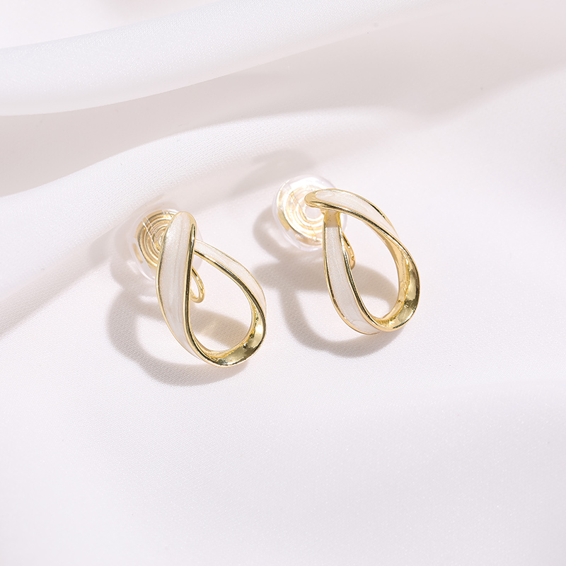 复古简约气质水滴耳环蚊香盘耳夹