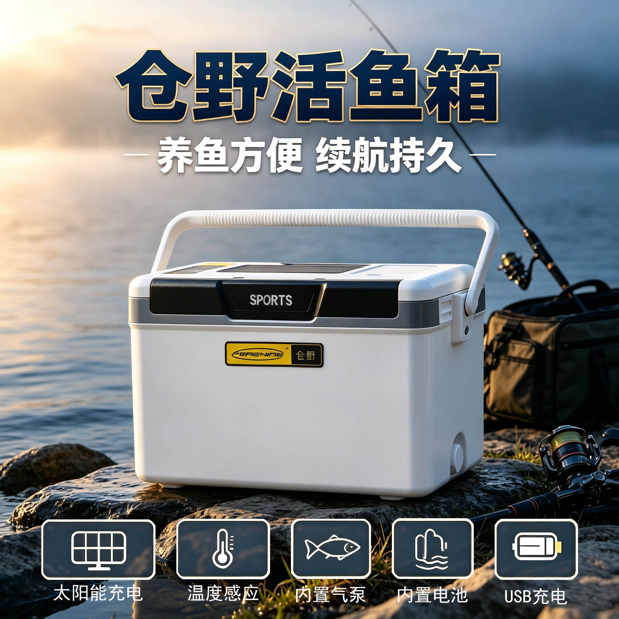 仓野太阳能鱼箱不用担心会没电图片