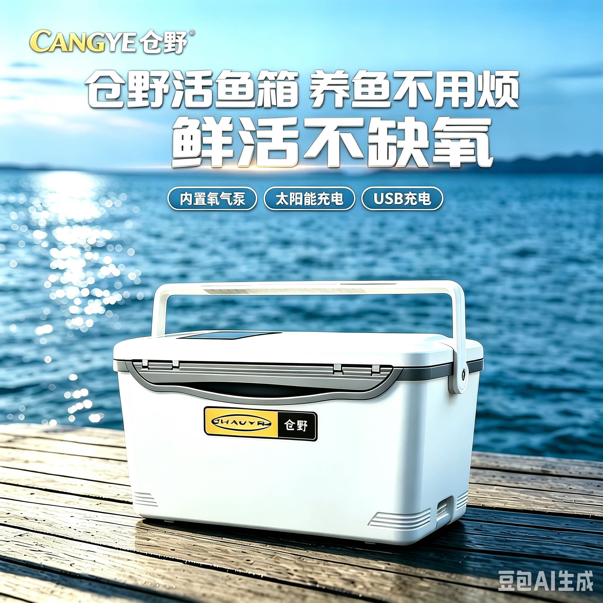 仓野活鱼箱太阳能养虾箱带增氧泵活虾打氧箱活饵保温钓箱钓鱼虾箱图片