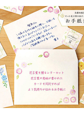 日本Furukawa古川纸工美浓和纸信纸花语系列祝福感谢