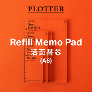 日本PLOTTER活页替芯手帐内芯6孔内页进口A6手账活页纸活页配件