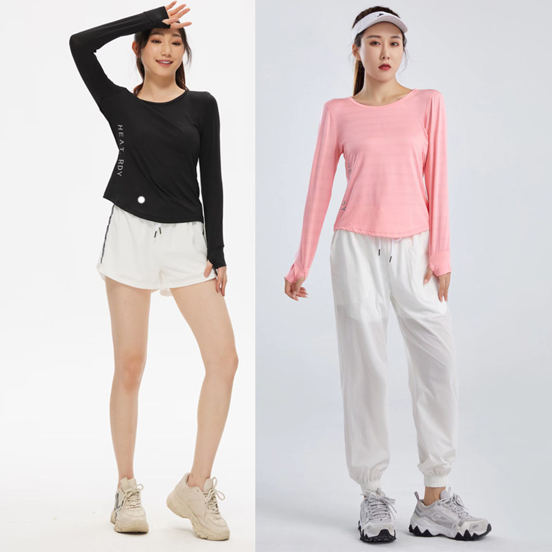 跑步长袖运动服修身显瘦户外训练透气瑜伽健身服女秋冬瑜伽打底衫