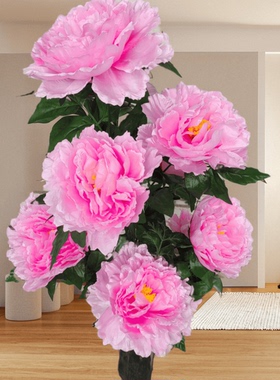 仿真植物假盆栽牡丹花室内摆件塑料仿真花盆景客厅装饰落地花假花