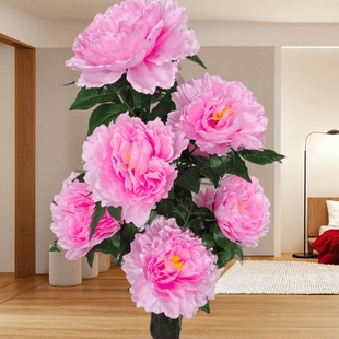 仿真植物假盆栽牡丹花室内摆件塑料仿真花盆景客厅装饰落地花假花