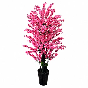 仿真桃花树假花家居落地摆放盆景装饰塑料花大型植物盆栽摆设