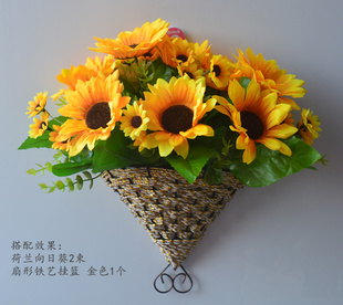 钻石玫壁挂花艺套装挂壁花篮仿真花假花绢花墙体装饰品墙面花艺