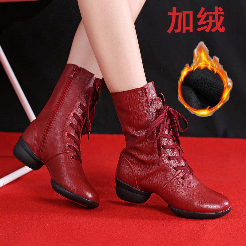 2024新款真皮水兵舞鞋女软底四季爵士舞跳舞鞋外穿现代舞拉丁舞靴