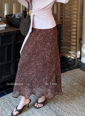 LS 度假风优雅气质碎花半身裙广州十三行2026春新款半裙23097#