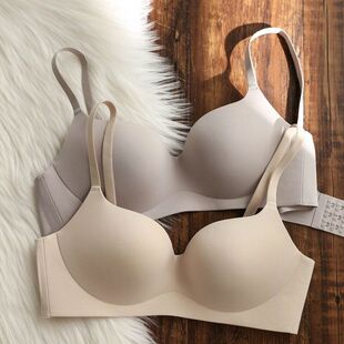 7702随意裁调整型无痕内衣女聚拢防下垂性感舒适果冻条文胸罩简约