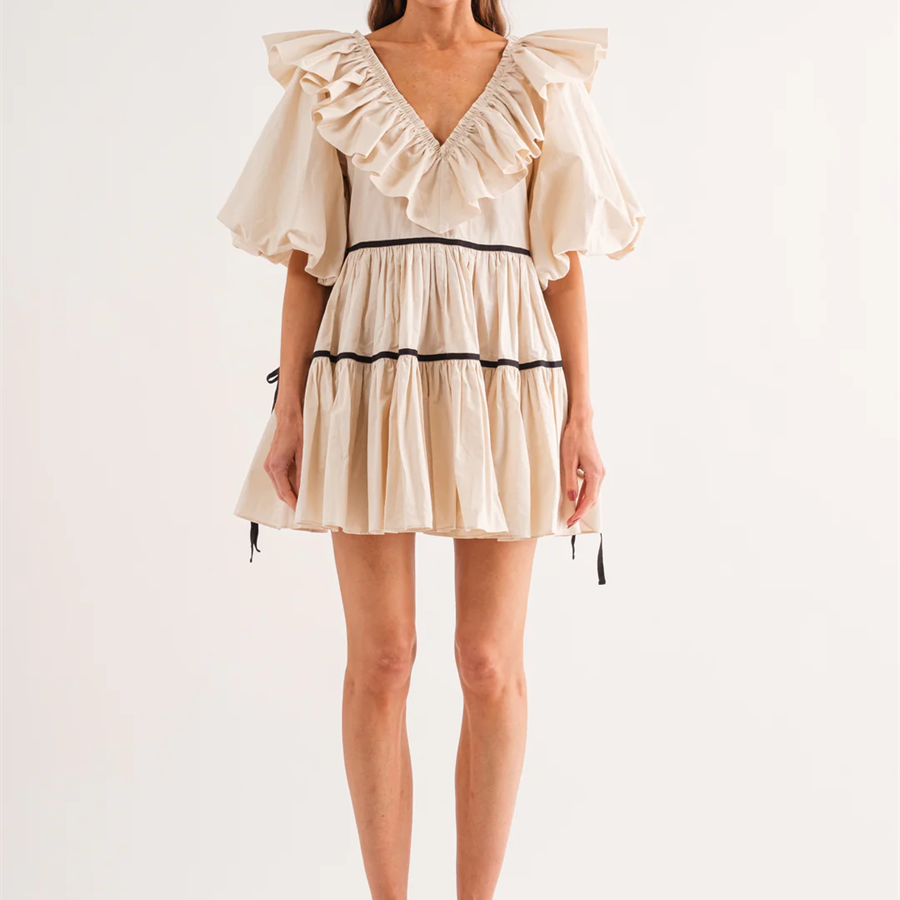 小俞家 sofie thelab*家娃娃领蓬蓬裙泡泡袖连衣裙宽松可爱短裙