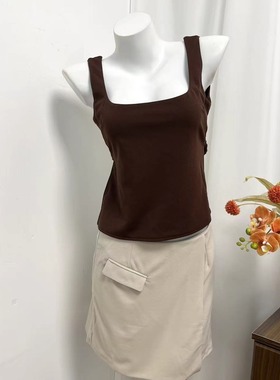 小俞家 princess poll* 通勤百搭休闲燕麦色假口袋短裤舒适透气夏