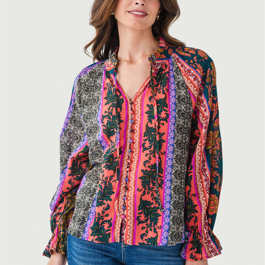 小俞家 dress for*家花花衬衫度假休闲上衣活泼百搭衬衣