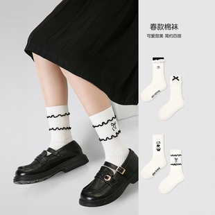 新疆纯棉女童袜2025款 长袜女宝宝卡通百搭袜 儿童中筒袜女孩四季 款