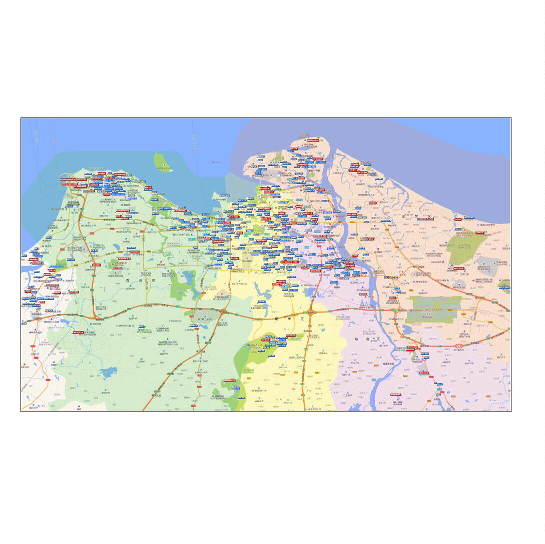 海口地图 新房楼盘 标注2026年新版 区域在售小区 高清地图