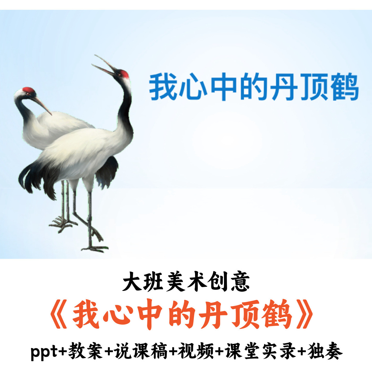 幼儿园大班美术《我心中的丹顶鹤》PPT教案说课稿视频课堂实录