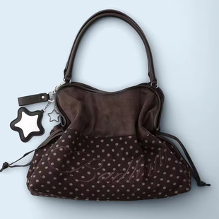 2025新款 韩国BadBlue刺绣豹纹点心包单肩星星镜子挂件托特休闲包