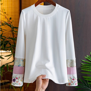 【品牌清仓】立秋穿搭新中式简约百搭圆领长袖衬衫国风刺绣上衣女