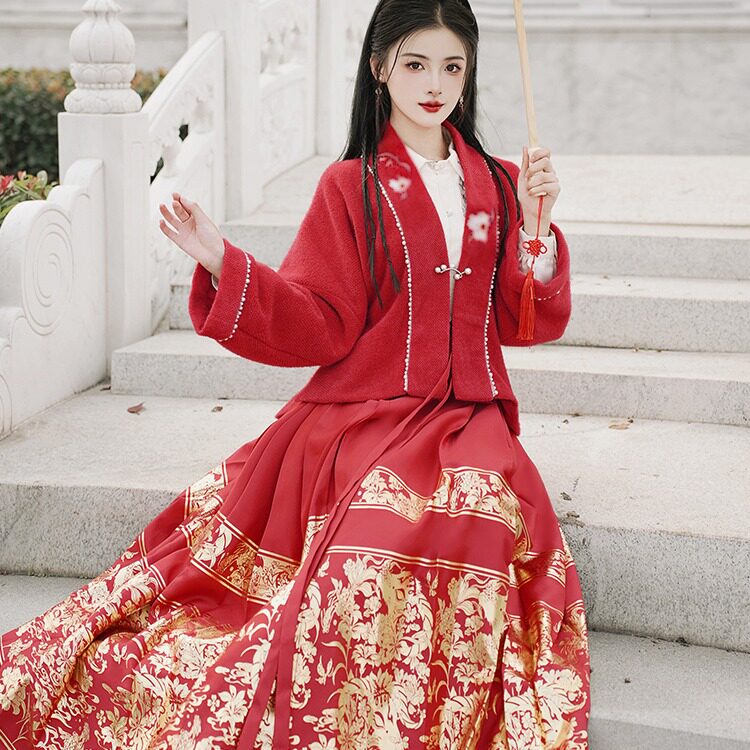 秋冬汉服汉元素国风绣花宽松外套