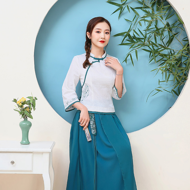 【十周年店庆】唐装中式上衣禅意茶服刺绣复古中国风改良旗袍上衣