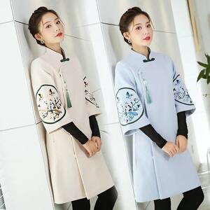 【清仓捡漏】中国风改良汉服冬季厚毛呢外套日常唐装茶服旗袍大衣