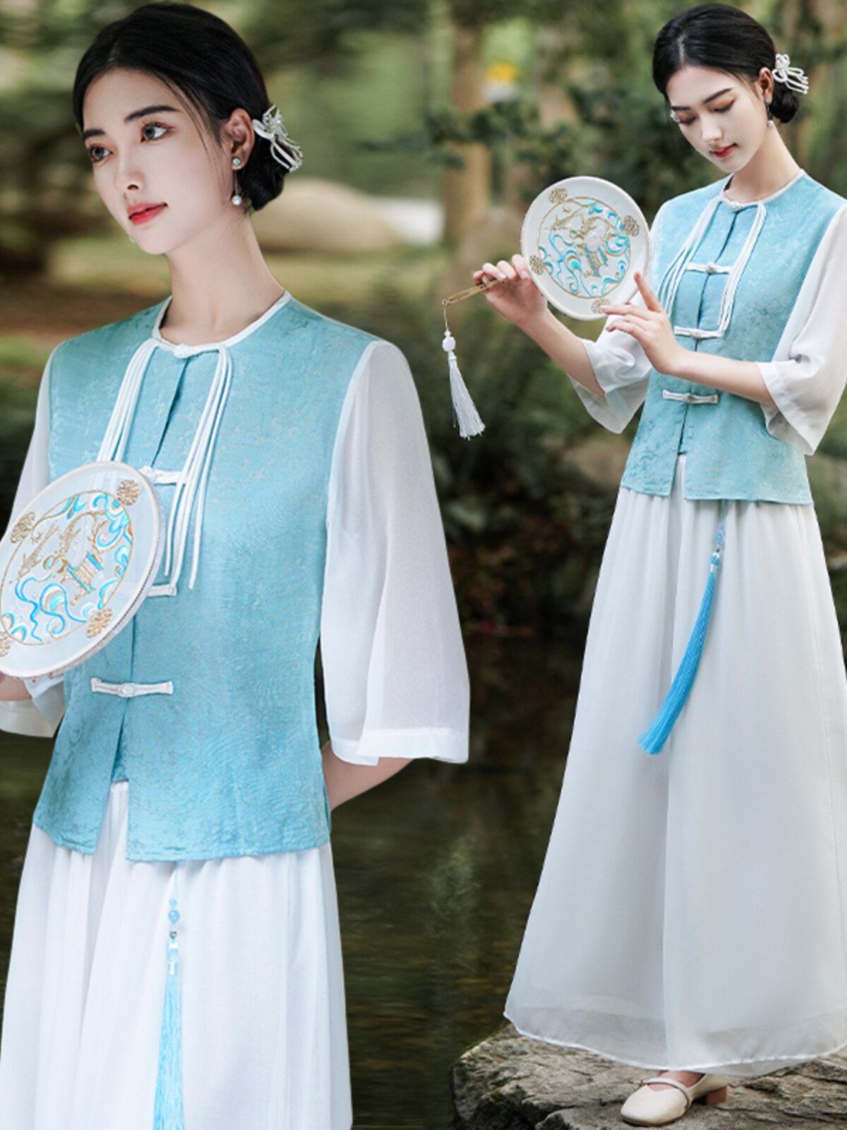 [8TH ANNIVERSARY CELEBRATION]NEW CHINESE RETRO JACQUARD PLACKET CHEONGSAM RETRO REPUBLIC OF CHINA STYLE ZEN TANG TEA DRESS