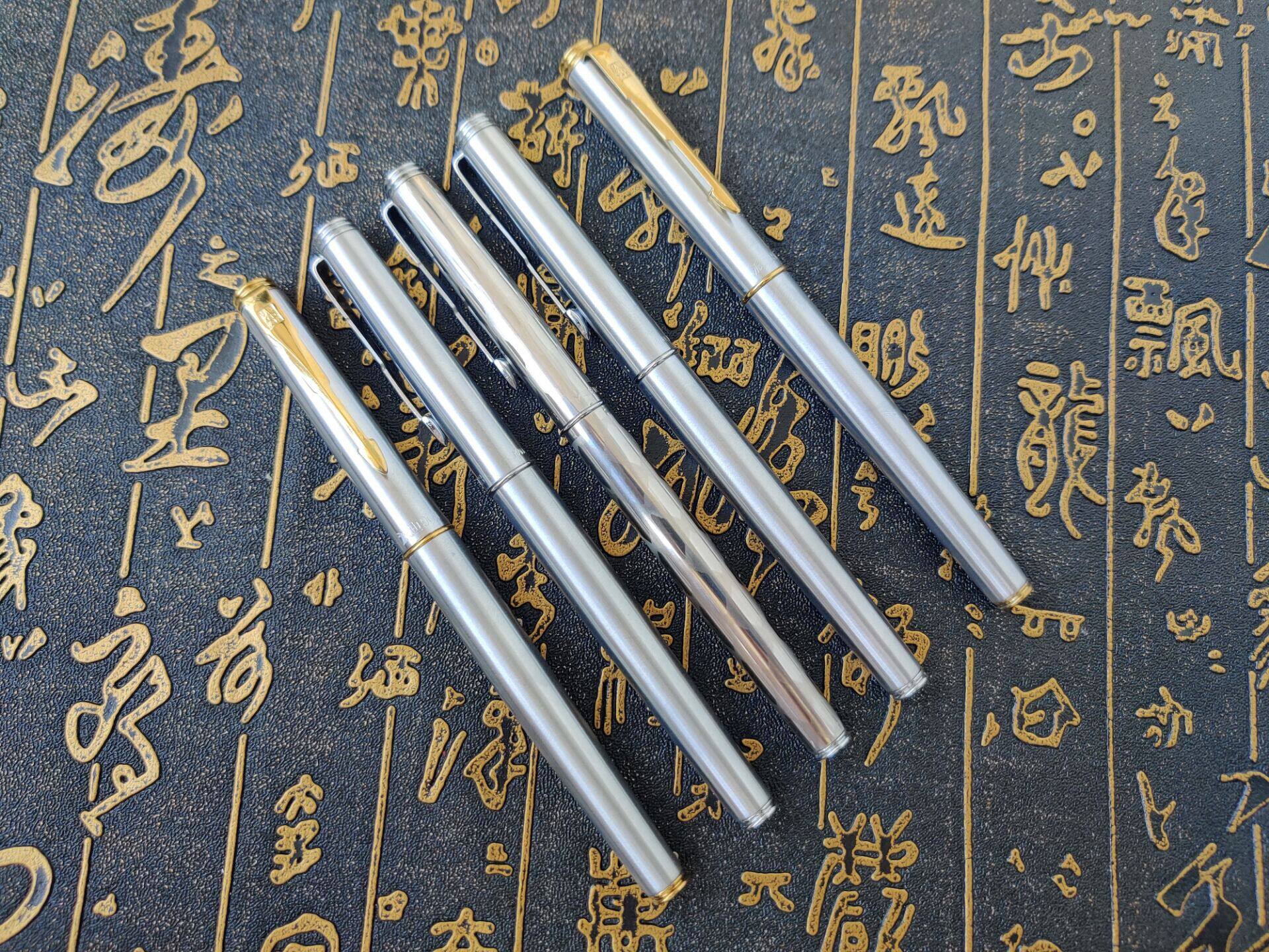派迪908老钢笔金属杆一体笔握刀锋尖全钢铱金笔绝版库存收藏品