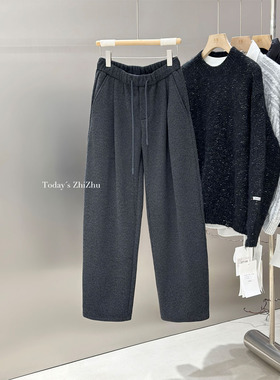 制著男装冬季轻奢百搭高级感羊毛混纺加绒休闲裤  K18072