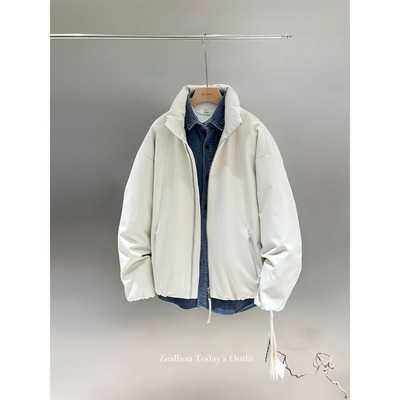 轻奢风立领净色羽绒外套