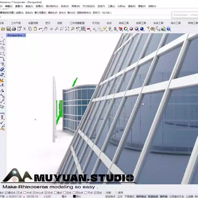 犀牛grasshopper生成建筑玻璃幕墙插件，参数定制化，截面自定义