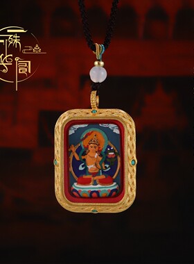 藏式手绘擦擦文殊菩萨彩绘唐卡