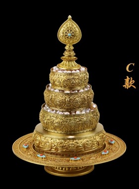 慧宝37供修法曼扎盘纯黄铜