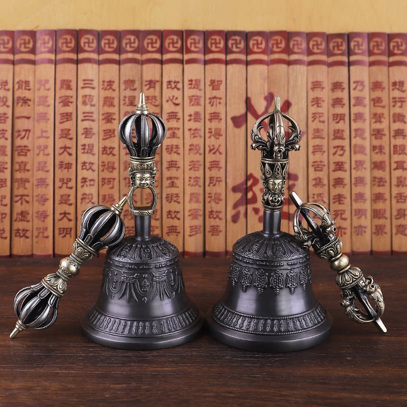 尼泊尔进口手工纯铜金刚铃杵藏传密宗供奉法器铃铛金刚杵声音洪亮
