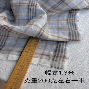 公司定制薄款细纱色织纯亚麻格子柔软亲肤透气清爽夏天服装布料